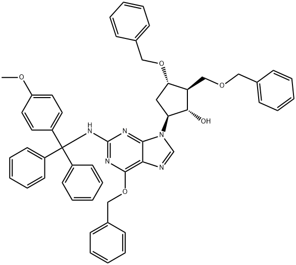 (2R,3S,5S)-3-(ベンジルオキシ)-5-[2-[[(4-メトキシフェニル)ジフェニルメチル]アミノ]-6-(フェニルメトキシ)-9H-プリン-9-イル]-2-(ベンジルオキシメチル) )シクロペンタノール