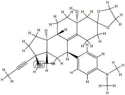 Estr-9-エン-3-オン、11-[4-(ジメチルアミノ)フェニル]-5,17-ジヒドロキシ-17-(1-プロピニル)-、環状1,2-エタンジイルアセタール、(5a,11b,17b) )-
